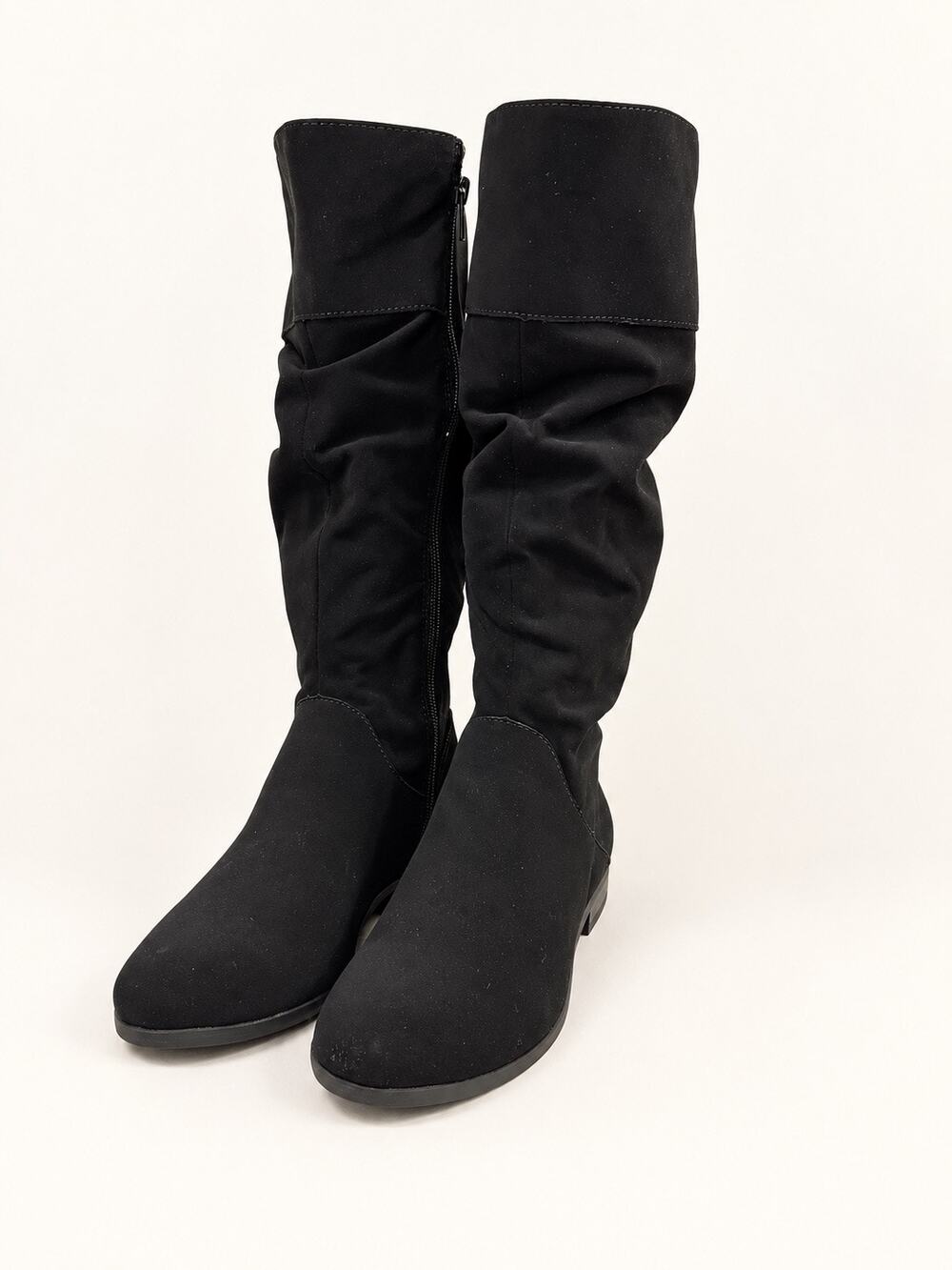 Style & Co Women's Kelimae Scrunched Boots Black Suede Size 7 NEW # Box A90